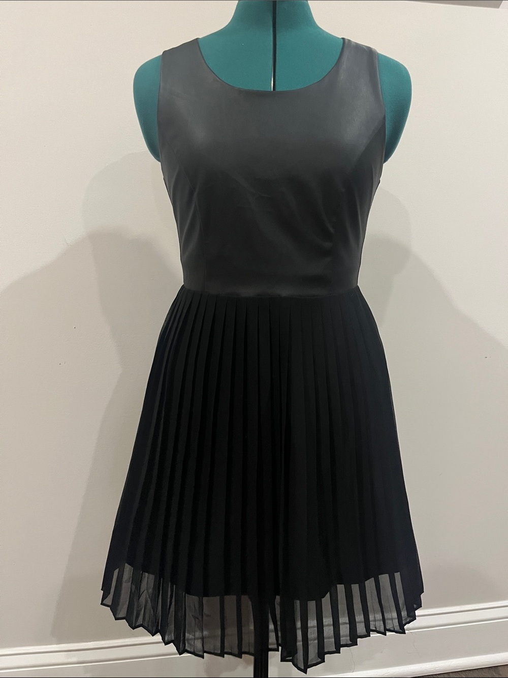 Sparkle & Fade Black Sleeveless Pleated Mini Dress urban outfitters